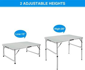 img 3 attached to 🏕️ RedSwing 3 Feet Adjustable Height Aluminum Folding Camping Table: Lightweight and Portable, 36x24 Inches