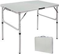 🏕️ redswing 3 feet adjustable height aluminum folding camping table: lightweight and portable, 36x24 inches логотип