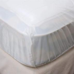 img 1 attached to 🛏️ White Fitted Vinyl Mattress Protector (Twin) - Home Expressions, 11.5" Deep