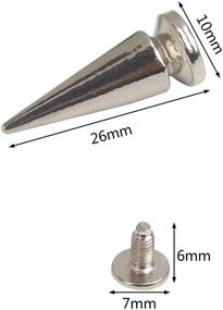 img 3 attached to 🔩 50 Silvery Cone Spikes Metallic Screw Back Studs – DIY Craft Rivets Punk Style 10 X 26mm