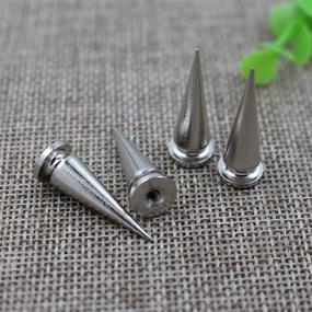 img 2 attached to 🔩 50 Silvery Cone Spikes Metallic Screw Back Studs – DIY Craft Rivets Punk Style 10 X 26mm