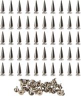 🔩 50 silvery cone spikes metallic screw back studs – diy craft rivets punk style 10 x 26mm logo