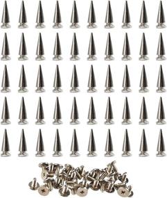 img 4 attached to 🔩 50 Silvery Cone Spikes Metallic Screw Back Studs – DIY Craft Rivets Punk Style 10 X 26mm