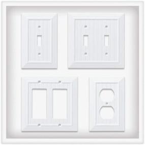 img 1 attached to Franklin Brass Classic Beadboard Single Decorator Wall Plate/Switch Plate/Cover in Pure White - W35267-PW-C