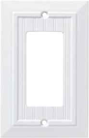 img 4 attached to Franklin Brass Classic Beadboard Single Decorator Wall Plate/Switch Plate/Cover in Pure White - W35267-PW-C