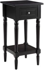 img 4 attached to 🏺 Convenience Concepts French Country Khloe Accent Table in Classic Black - Stylish and Functional Furniture Piece for Modern Homes