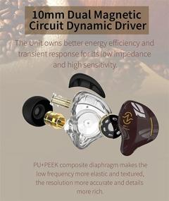 img 3 attached to Наушники CCZ Coffee Bean In-Ear Monitor, стерео проводные наушники с двойным магнитным динамическим драйвером, HiFi-наушники, наушники с подавлением шума с съемным кабелем 0.78 мм 2Pin (без микрофона, черные)