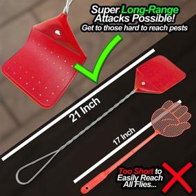 img 1 attached to 🪰 NextClimb Heavy Duty 21&#34; Scarlet Red Leather Fly Swatters - Thicker Wire, 2-Pack - Best Tool to Eliminate Flies, Bugs, and Mosquitos