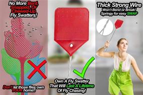 img 4 attached to 🪰 NextClimb Heavy Duty 21&#34; Scarlet Red Leather Fly Swatters - Thicker Wire, 2-Pack - Best Tool to Eliminate Flies, Bugs, and Mosquitos