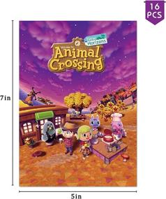 img 3 attached to 🎉 BICXEMY, Набор из 16 открыток-приглашений для вечеринки с карикатурой из Animal Crossing для детского дня рождения, размером 5×7 дюймов