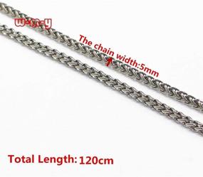 img 1 attached to 👜 Premium Quality M-W 47" DIY Iron Lantern Chain Strap Handbag Chains Accessories Purse Straps - Stylish Silver Buckles Included!