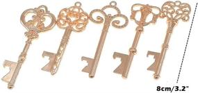 img 1 attached to 🔑 Rose Golden Tone Skeleton Key Bottle Opener - 50pcs Wedding Party Favor with Escort Tag & Jute Rope - 5 Elegant Styles