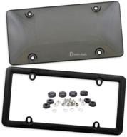 🚗 zento deals clear smoked license plate cover and frame: combo shield with premium quality license plate shield and frame – clear smoked black bubble design logo