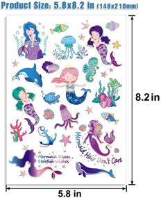 img 2 attached to Enhance Your Mermaid Party with TMCCE Mermaid Tattoos - Party Favors with Over 32 Glittery Styles for Sparkling Mermaid Tail Decorations