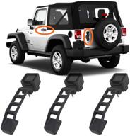 🚗 oritech 3-piece car door handle replacement kit: perfect fit for jeep wrangler jk 2007-2017; heavy duty abs exterior handles for 2 doors & tailgate logo