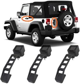 img 4 attached to 🚗 Oritech 3-Piece Car Door Handle Replacement Kit: Perfect Fit for Jeep Wrangler JK 2007-2017; Heavy Duty ABS Exterior Handles for 2 Doors & Tailgate