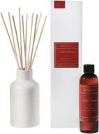 aromatique christmas reed diffuser set: white ceramic bottle, fragrance oil, and bamboo reeds for home décor and gift логотип