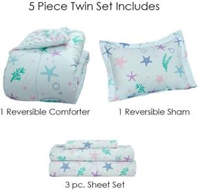 img 3 attached to 🧜 Kidz Mix Mystical Mermaid Bed in a Bag: Twin Size Blue Bedding Set for an Enchanting Undersea Adventure