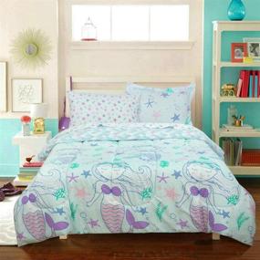 img 4 attached to 🧜 Kidz Mix Mystical Mermaid Bed in a Bag: Twin Size Blue Bedding Set for an Enchanting Undersea Adventure