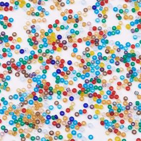 img 2 attached to 📿 Craftdady 12/0 Glass Seed Beads 2mm - 3000Pcs Small Round Pony Spacer Beads, Transparent, Random Mixed Colors for Jewelry Making. Hole Size: 0.7-0.8mm