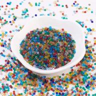 📿 craftdady 12/0 glass seed beads 2mm - 3000pcs small round pony spacer beads, transparent, random mixed colors for jewelry making. hole size: 0.7-0.8mm logo