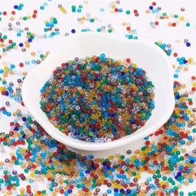 img 3 attached to 📿 Craftdady 12/0 Glass Seed Beads 2mm - 3000Pcs Small Round Pony Spacer Beads, Transparent, Random Mixed Colors for Jewelry Making. Hole Size: 0.7-0.8mm