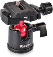 📷 ruittos tripod ball head: 360° rotating panoramic ballhead for dslr camera with quick shoe plate and bubble level logo