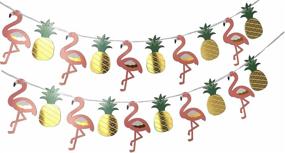 img 2 attached to 🌺 Hawaiian Flamingo Party Banner Decoration: Summer Beach Luau Garland, Set of 2