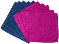 🌈 evrihome 10pk solid color microfiber cleaning cloths - soft, absorbent, non-abrasive, lint-free, streak-free - easily clean without chemicals, assorted colors (fuschia/indigo) logo