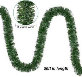 img 3 attached to 🎄 Lvydec 50ft Unlit Artificial Christmas Pine Garland Soft Greenery for Holiday Party Decoration, Suitable for Outdoor/Indoor Use