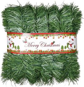 img 4 attached to 🎄 Lvydec 50ft Unlit Artificial Christmas Pine Garland Soft Greenery for Holiday Party Decoration, Suitable for Outdoor/Indoor Use