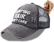 🧢 vintage washed distressed baseball dad cap for women - manmesh hatt camping hair don't care ponytail hat logo