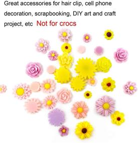 img 2 attached to 🌼 Vibrant and Charming Daisy Hair Clip Hairpin Set - 44pcs Mix Color DIY Craft Jewelry Decoration Pieces by Honbay