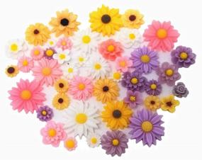 img 4 attached to 🌼 Vibrant and Charming Daisy Hair Clip Hairpin Set - 44pcs Mix Color DIY Craft Jewelry Decoration Pieces by Honbay