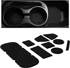 img 4 attached to Premium CupHolderHero for Subaru BRZ, Toyota 86, and 🔥 Scion FR-S 2012-2020 - Custom Liner Accessories: Solid Black 9-pc Set