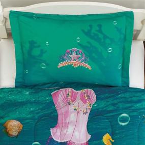 img 2 attached to 🌊 Dream Big Sea Princess Teal Twin Comforter Sham Set - Ultra Soft Microfiber, 2-Piece