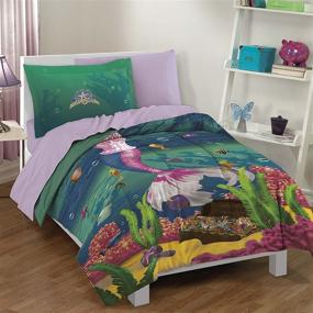 img 3 attached to 🌊 Dream Big Sea Princess Teal Twin Comforter Sham Set - Ultra Soft Microfiber, 2-Piece