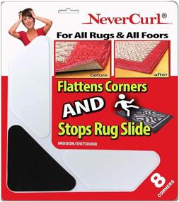 img 4 attached to 🔒 Nevercurl Rug Gripper: Patented, Effective Solution for Flattening Corners and Preventing Rug Slipping - With V Shape Corners and Sticky Gel Gripper