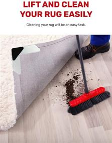 img 2 attached to 🔒 Nevercurl Rug Gripper: Patented, Effective Solution for Flattening Corners and Preventing Rug Slipping - With V Shape Corners and Sticky Gel Gripper