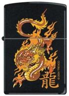 🐉 zippo oriental orange dragon 7364 - black matte lighter logo