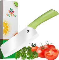 🥬 vegitpro ceramic vegetable knife - efficient chopping tool for vegetables - 6.5 inch cleaver - ceramic cutting knife for lettuce - ergonomic green handle logo