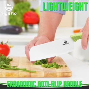 img 1 attached to 🥬 VegItPro Ceramic Vegetable Knife - Efficient Chopping Tool for Vegetables - 6.5 Inch Cleaver - Ceramic Cutting Knife for Lettuce - Ergonomic Green Handle