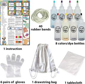 img 3 attached to 🎨 Klever Kits DIY Tie Dye Craft Kit with Drawstring Bag - 8 Vibrant Rainbow Colors, Powder Dye, Gloves, Rubber Bands, and Table Cover - Creative Group Activities, Fabric Party Fun
