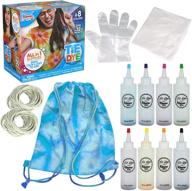 🎨 klever kits diy tie dye craft kit with drawstring bag - 8 vibrant rainbow colors, powder dye, gloves, rubber bands, and table cover - creative group activities, fabric party fun logo