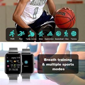 img 3 attached to 📱 Tinwoo Smart Watch: All-Day Activity Tracker with Heart Rate Monitor 5 for Women and Men – Bluetooth Fitness Pedometer for iOS and Android Phones