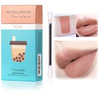 20 pack of long-lasting waterproof nude lipstick cotton swabs - disposable & portable | durable liquid non-stick lips logo