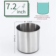 🍴 large stainless steel utensil crock with non-slip silicone bottom design - okt kitchen utensil holder логотип