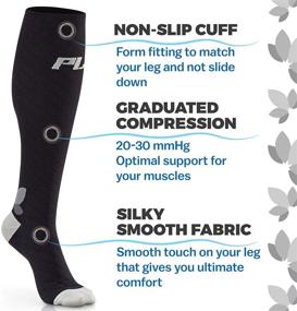 img 2 attached to 🧦 Powerlix Compression Socks: Effective Neuropathy Swelling Pain Relief (Pair) for Men and Women - 20-30 mmHg Medical Knee-high Stockings