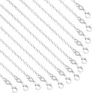 💎 bulk necklace chains, 50 pack of 18-inch silver plated cable chains for jewelry making - sannix logo