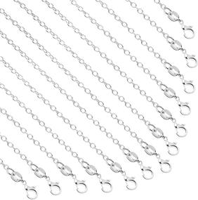 img 4 attached to 💎 Bulk Necklace Chains, 50 Pack of 18-inch Silver Plated Cable Chains for Jewelry Making - SANNIX